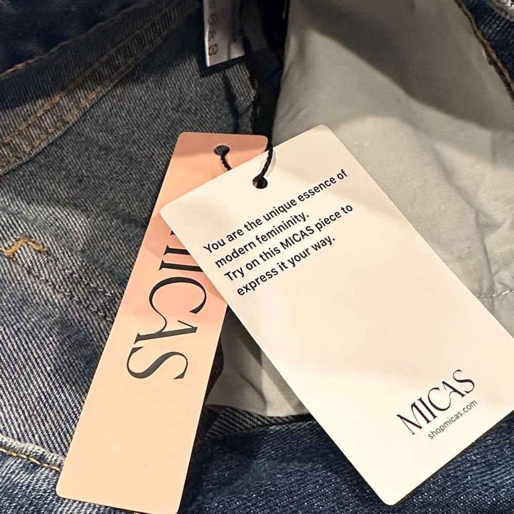 Denim Lace-Panel Jeans - Blue - Picture 4 of 11